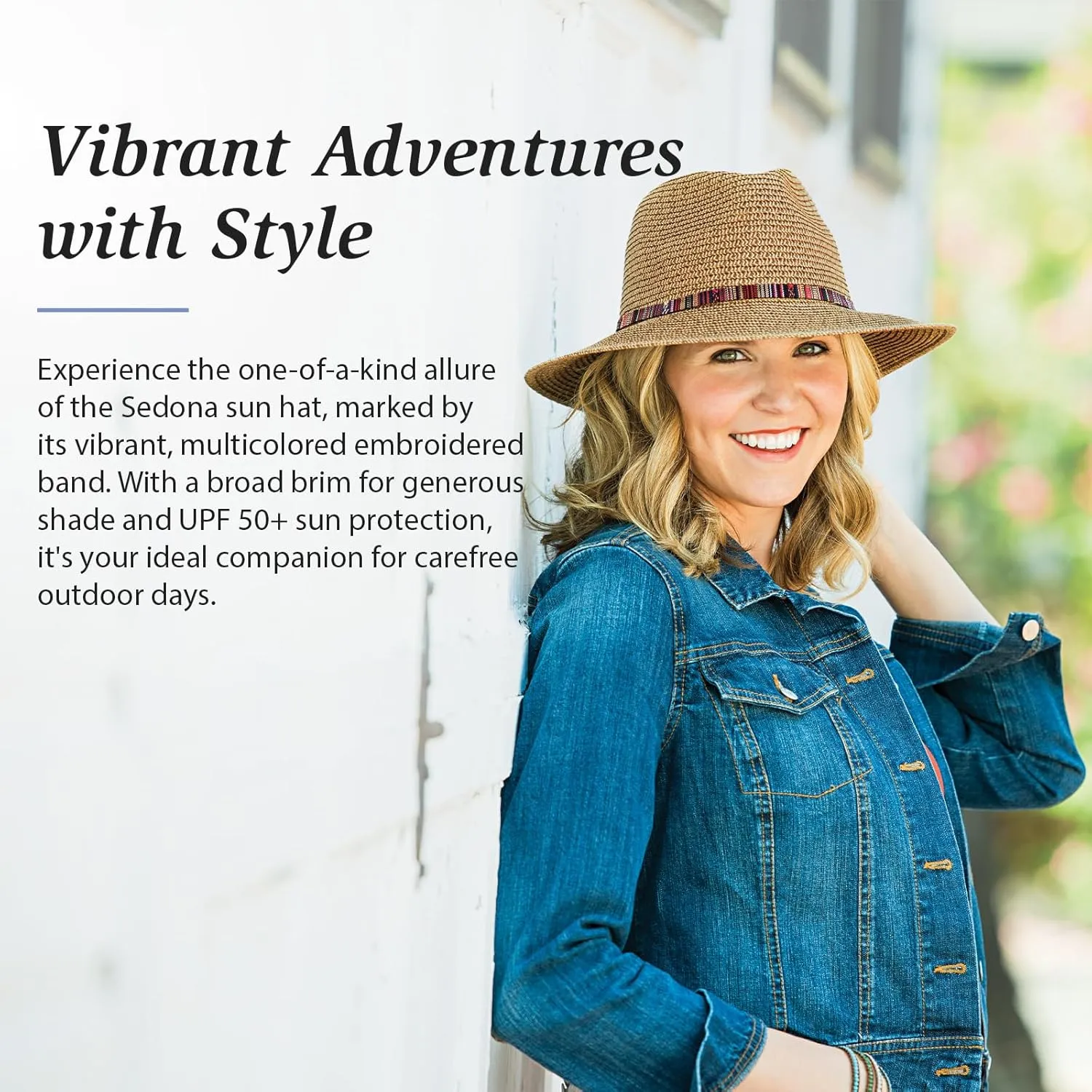 Wallaroo Hat Company Sedona Fedora – UPF 50  Sun Protection, Wide Brim, Adjustable, Packable, Women & Men, 2 Sizes