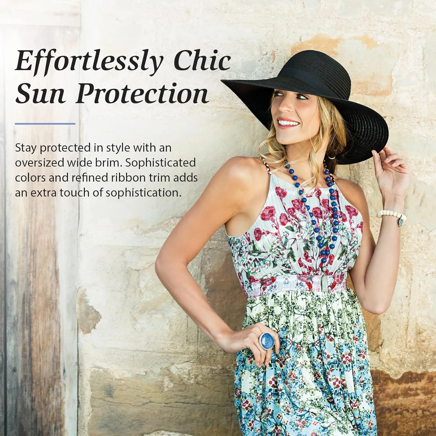 Wallaroo Hat Company Women's Aria Sun Hat – UPF 50  UV Protection, Wide Brim, Packable, Adjustable, Lightweight, Summer Hat