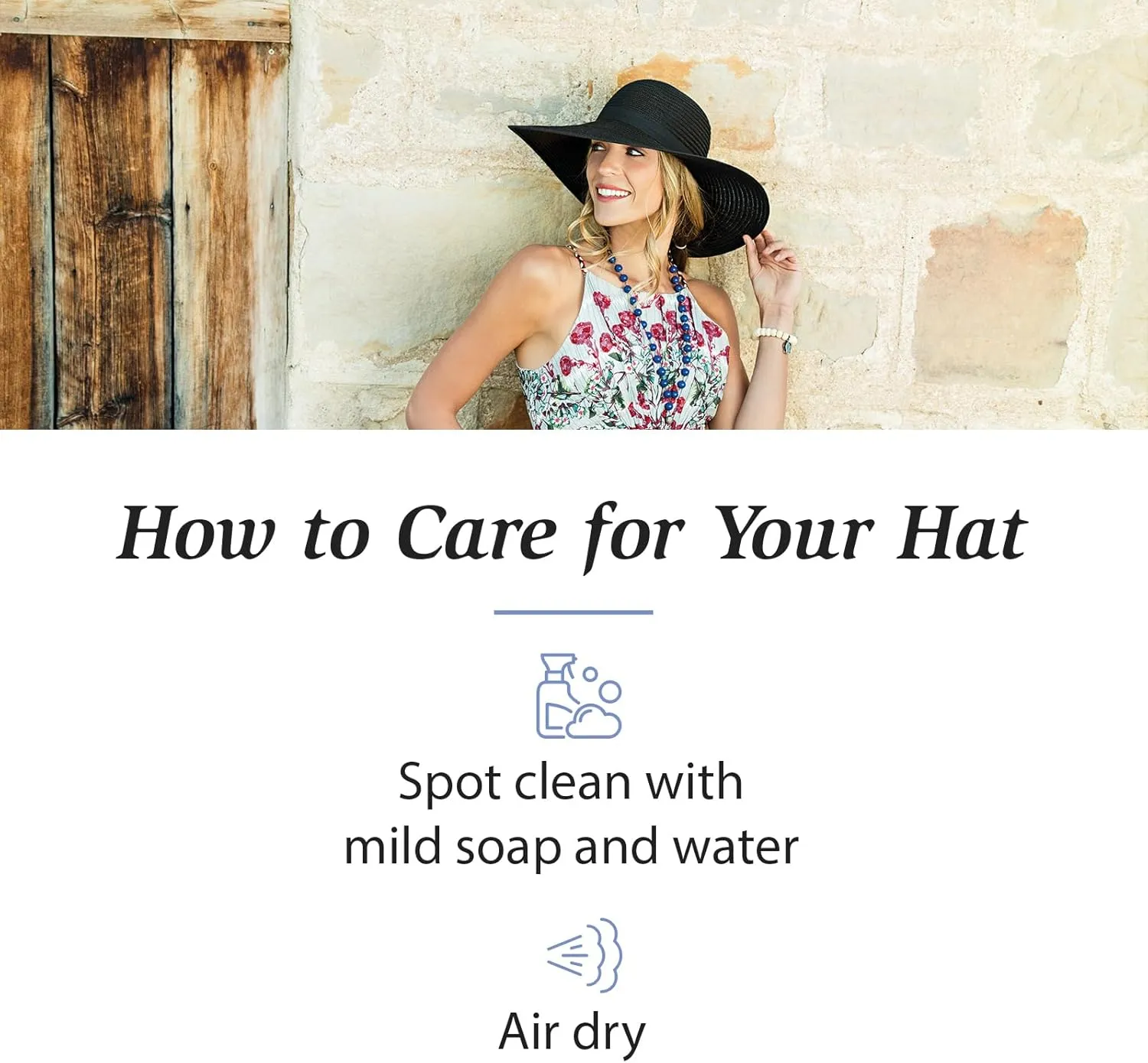 Wallaroo Hat Company Women's Aria Sun Hat – UPF 50  UV Protection, Wide Brim, Packable, Adjustable, Lightweight, Summer Hat