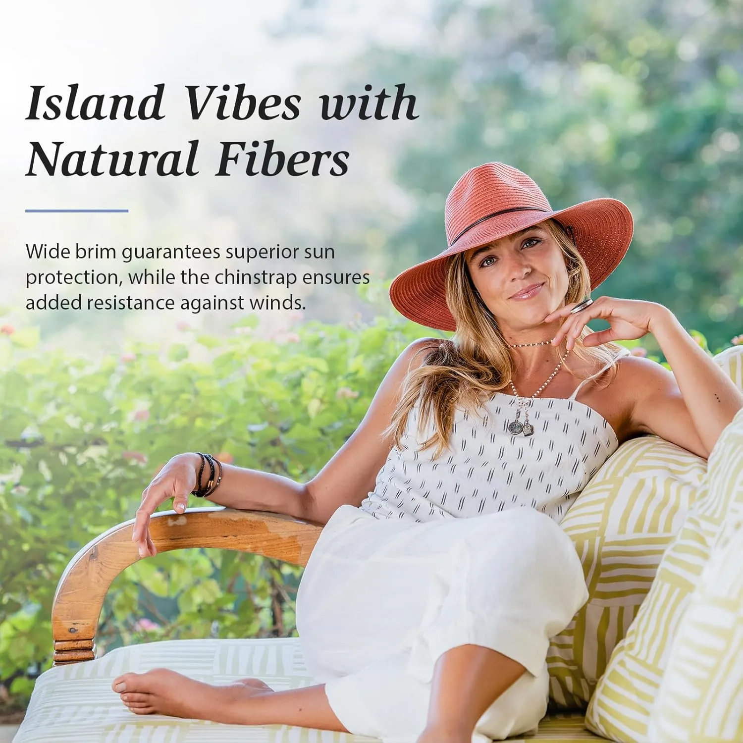 Wallaroo Hat Company Women's Sanibel Fedora – UPF 50  UV Sun Hat, Wide Brim, Packable, Chin Strap, Adjustable, 2 Sizes