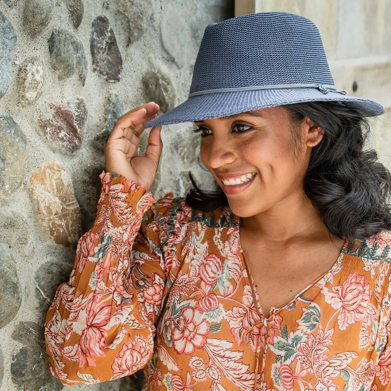 Wallaroo Hat Company Women’s Victoria Fedora – UPF 50  UV Protection, Wide Brim, Medium Size, Packable & Adjustable Sun Hat