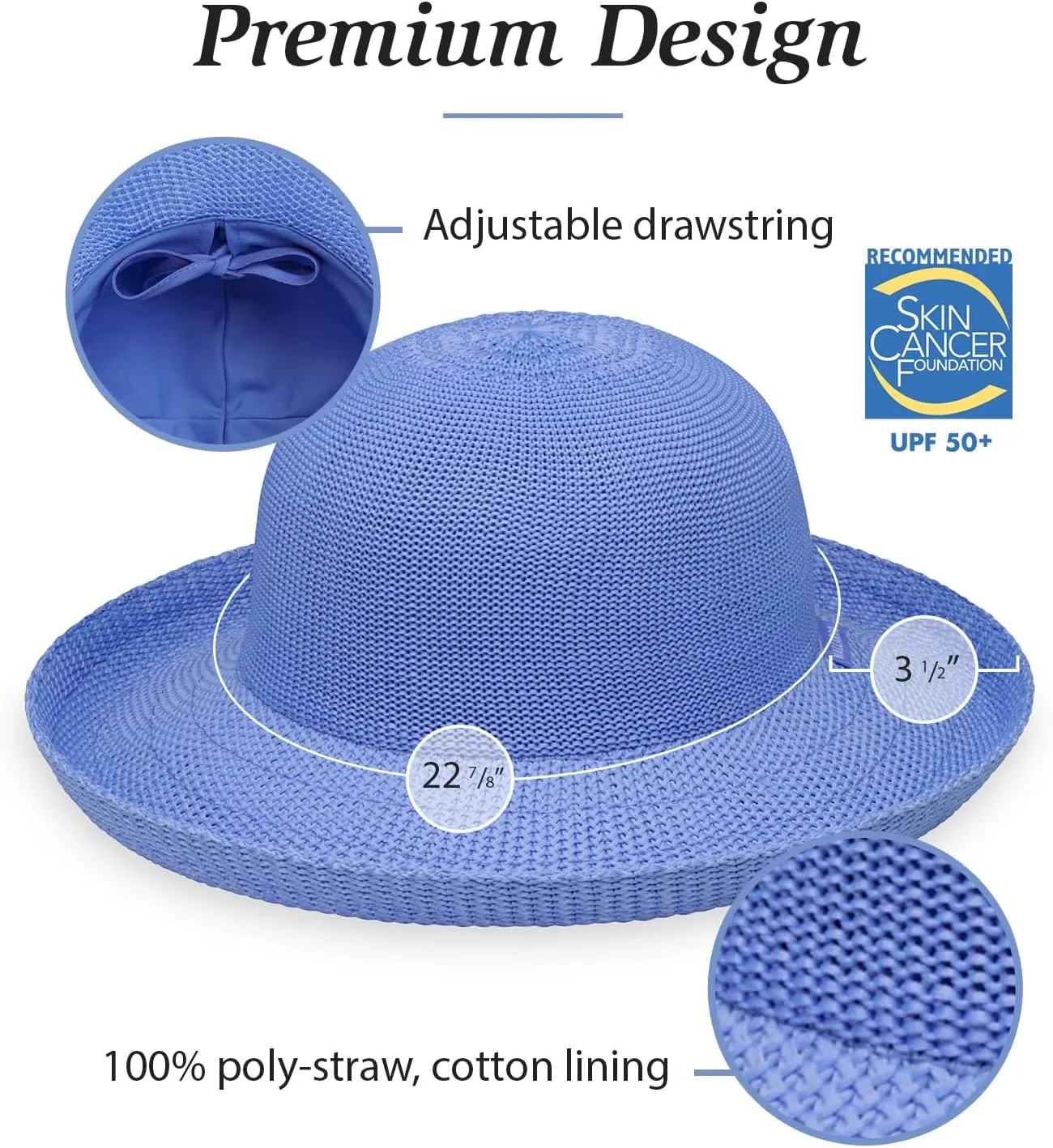 Wallaroo Hat Company Women’s Victoria Sun Hat – Wide Brim, Packable, Adjustable, Breathable, Lightweight Summer Beach Hat