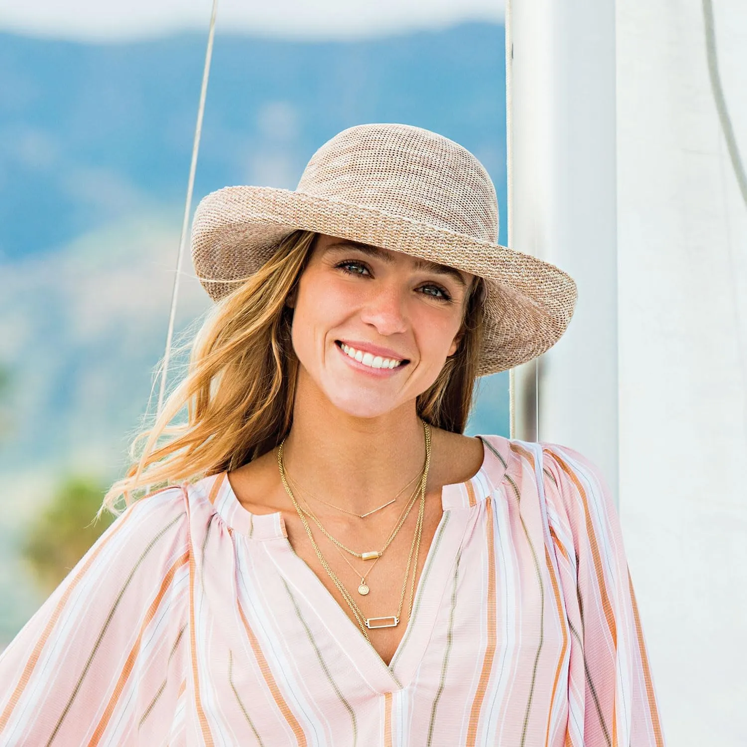 Wallaroo Hat Company Women’s Victoria Sun Hat – Wide Brim, Packable, Adjustable, Breathable, Lightweight Summer Beach Hat