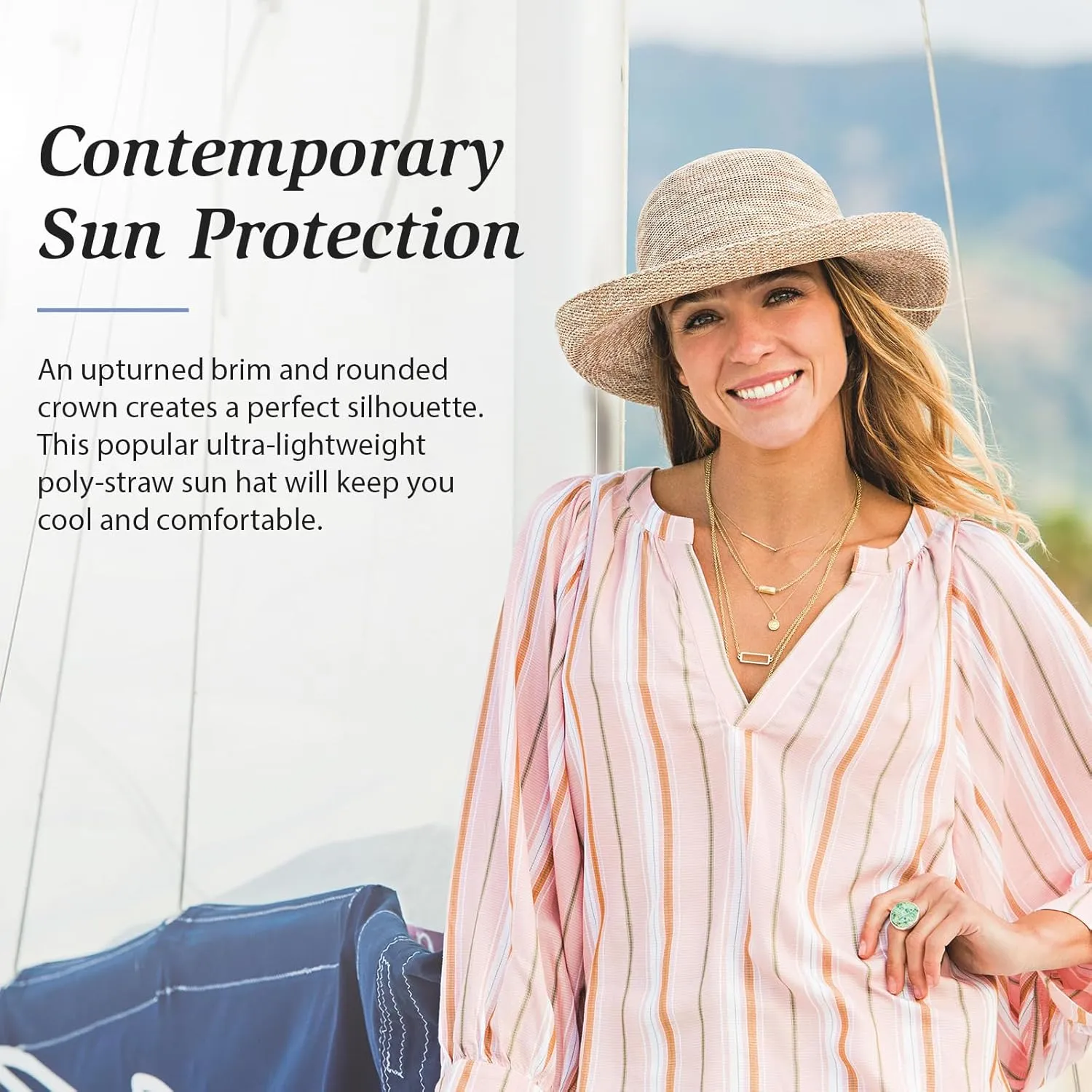 Wallaroo Hat Company Women’s Victoria Sun Hat – Wide Brim, Packable, Adjustable, Breathable, Lightweight Summer Beach Hat