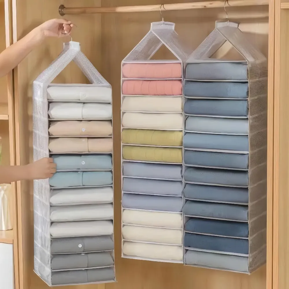 Wardrobe Hanging Storage Bag Cabinet Organizer