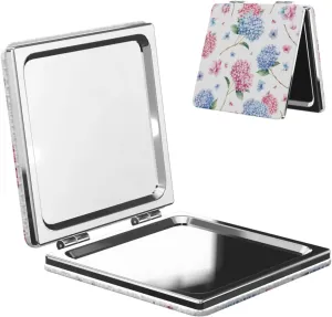 Watercolor Hydrangea Small Makeup Mirror Portable Travel Cosmetic Mirror Folding Small Pocket Mirror