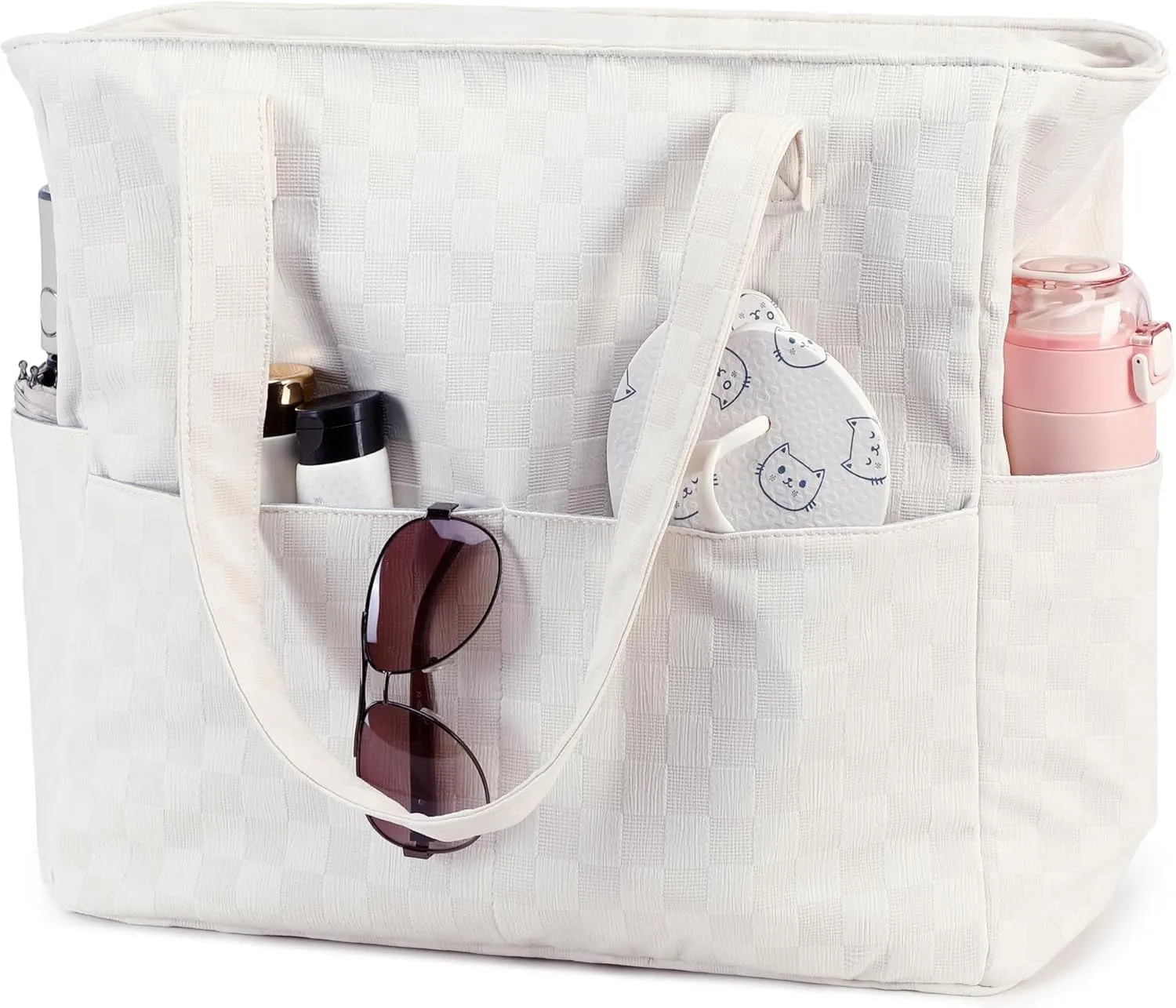 Waterproof Beach Tote Pool Bags for Women Ladies Extra Large Gym Tote Carry On Bag With Wet Compartment for Weekender Travel