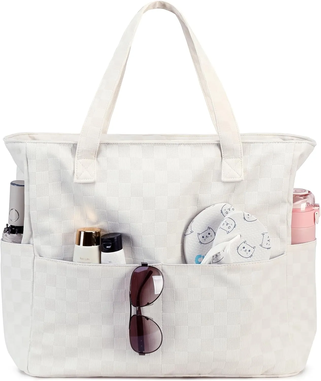 Waterproof Beach Tote Pool Bags for Women Ladies Extra Large Gym Tote Carry On Bag With Wet Compartment for Weekender Travel