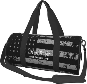 We The People Are Pissed Off Travel Luggage Duffel Bag Sports Rolling Foldable Duffel Bag, Black