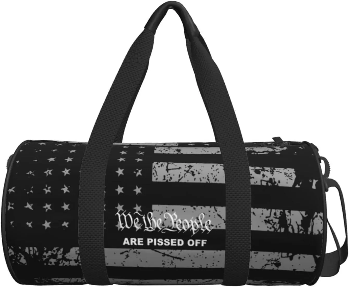 We The People Are Pissed Off Travel Luggage Duffel Bag Sports Rolling Foldable Duffel Bag, Black