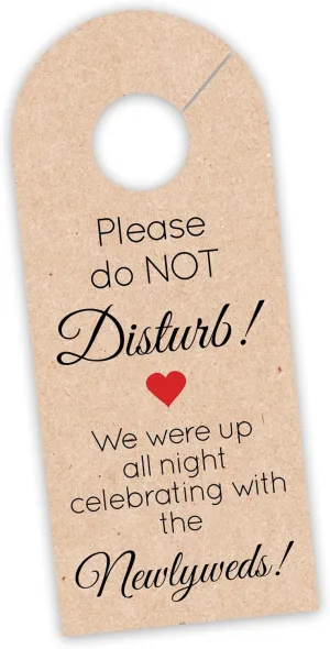 Wedding Door Hanger Sign, Hotel Welcome Bag Signs, Do Not Disturb Sign (DH10-RD-KR)