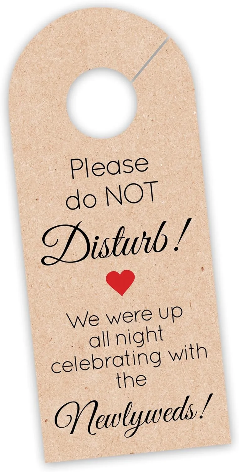 Wedding Door Hanger Sign, Hotel Welcome Bag Signs, Do Not Disturb Sign (DH10-RD-KR)