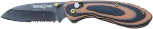 WHISKEY BENT HAT CO. Catch Pin Lock Sheepsfoot Blade Folding Pocket Knife w/Clip Thumbstud Opening 440C Stainless Steel Blade (Chaps - Serrated, 3.8" - Closed Length)