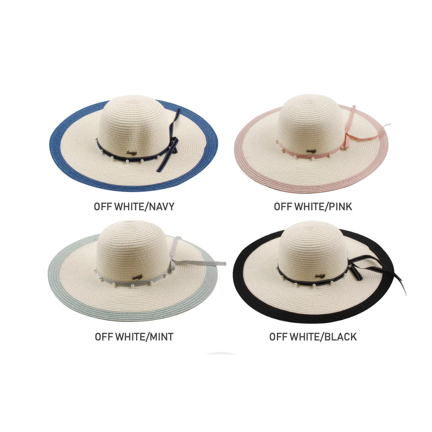 Wide-Brim Hat Collection with Contrast Trim - Model FH448