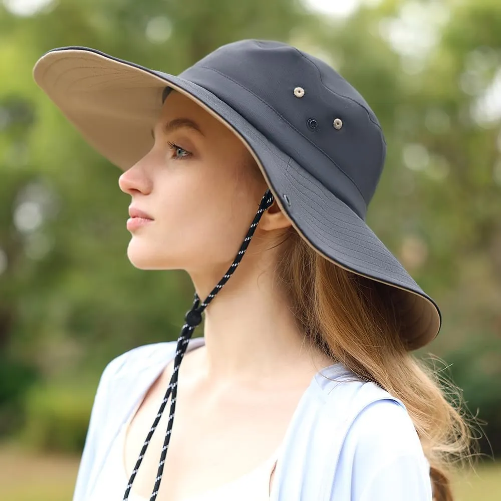 Wide Brim Sun Hat for Women Men UPF 50  Fishing Hat Sun Protection Beach Gardening Hat SNH5M219T