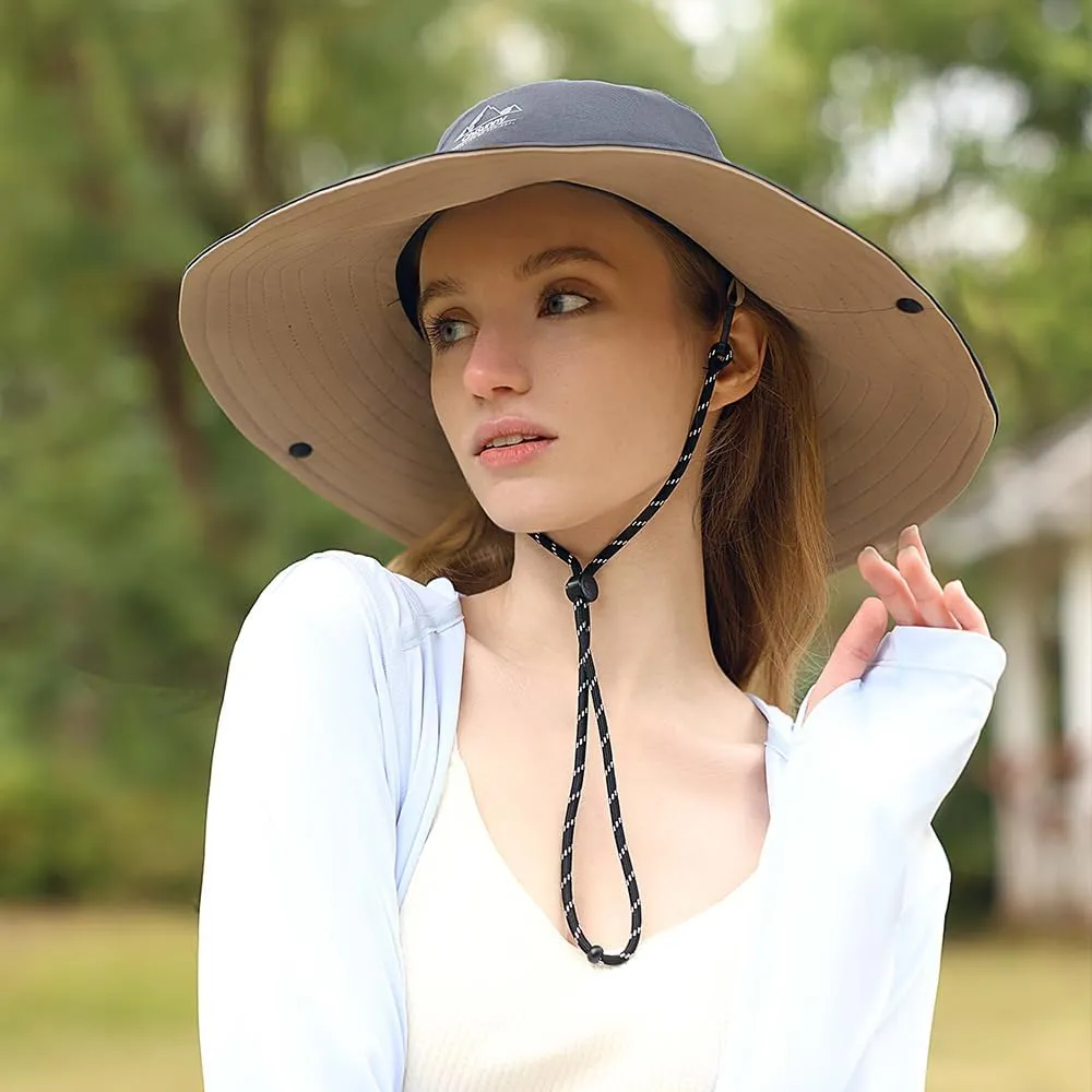 Wide Brim Sun Hat for Women Men UPF 50  Fishing Hat Sun Protection Beach Gardening Hat SNH5M219T