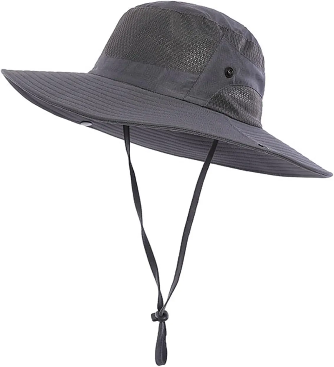 Wide Brim Sun Hat, UPF 50 , Breathable Mesh Bucket Hat, Boonie Hat with Adjustable Chin Strap, Foldable Fishing Hat