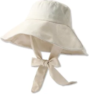 Wide Brim Sun Hat UPF 50  Cotton Bucket Hat with Chin Strap Adjustable Foldable Summer Beach Cap Fishing Hat