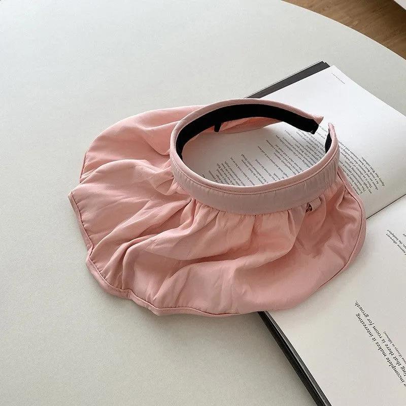 Wide Brim Sun Hat With Rolled Edge And Open Top
