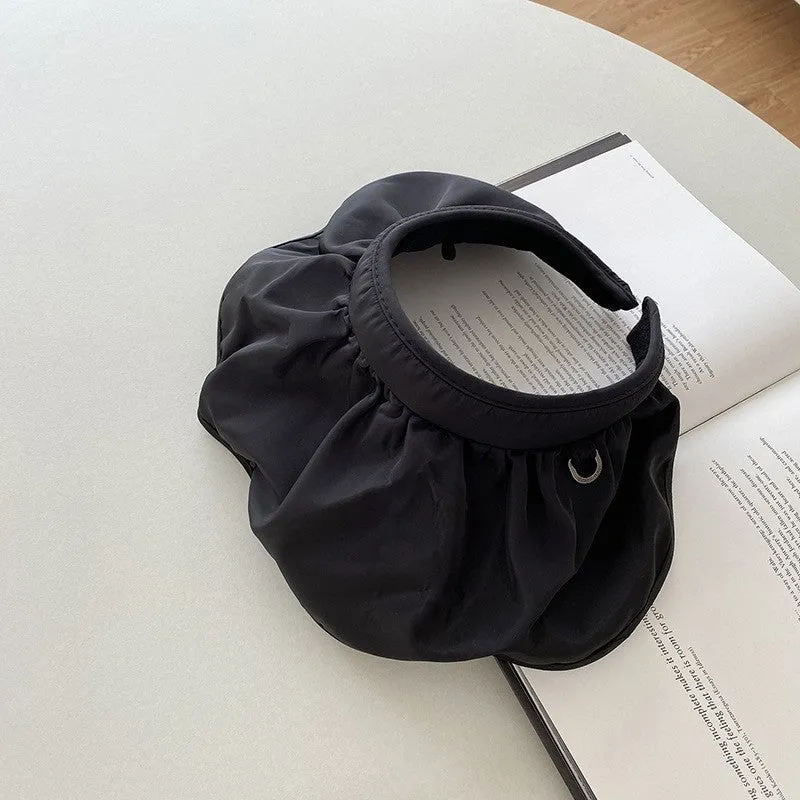 Wide Brim Sun Hat With Rolled Edge And Open Top