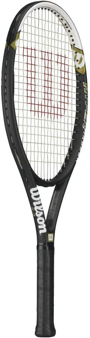 Wilson Hyper Hammer 5.3 110 Pre-Strung Recreational Tennis Racquet Set or Kit Bundled with Overgrips and a Can of ITF Regulation Tennis Balls