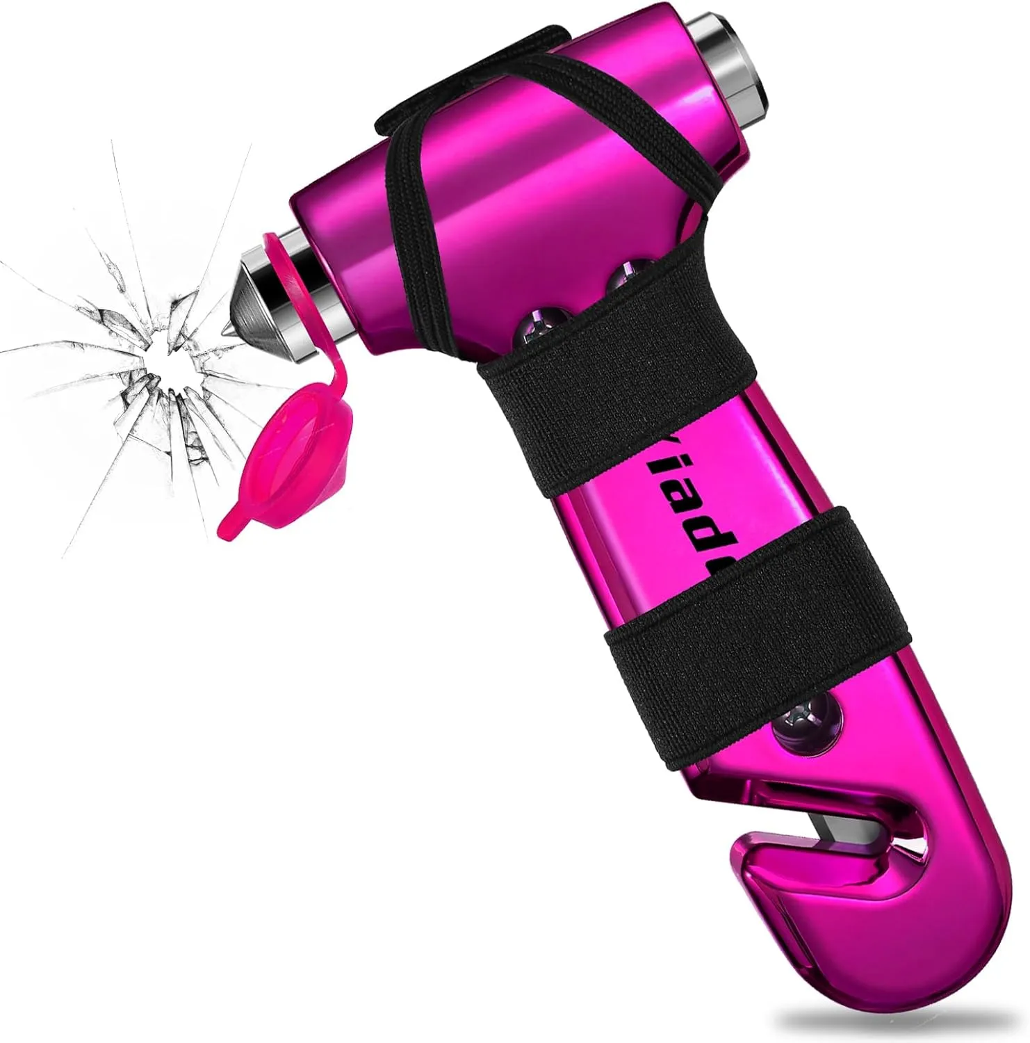 Window Breaker, 3-in-1 Emergency Escape Tool with seat Belt Cutter and Glass Breaker, Safety Emergency Car Escape Tool for Car, Electroplating Pink