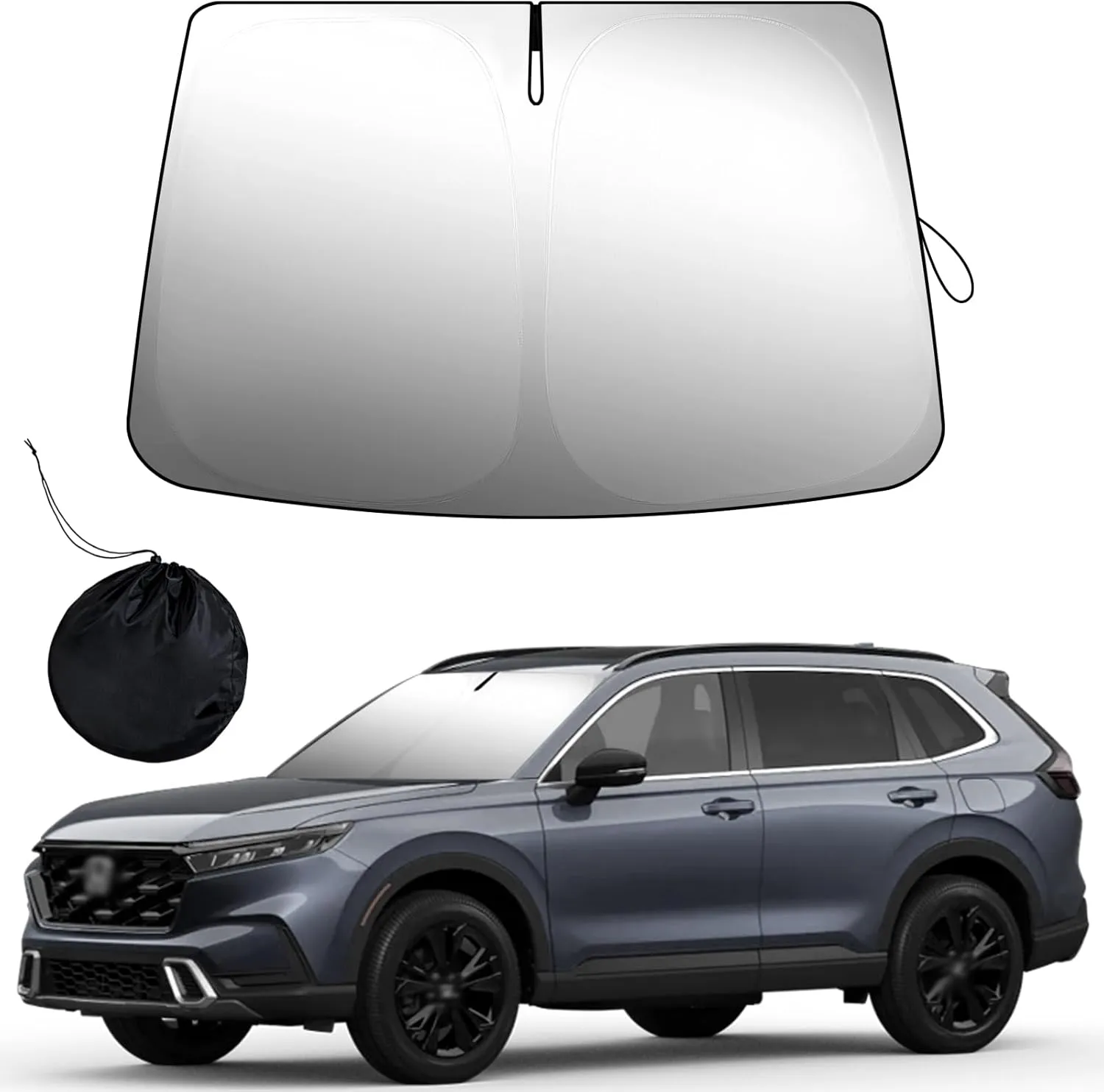 Windshield Sunshade Custom Fit Honda CR-V 2017 2018 2019 2020 2021 2022 CRV Sunshade Window Sun Visor Foldable SUV Front Sun Shield Protector Max UV Blocking and Keep The Vehicle Cool 2023 Upgrade