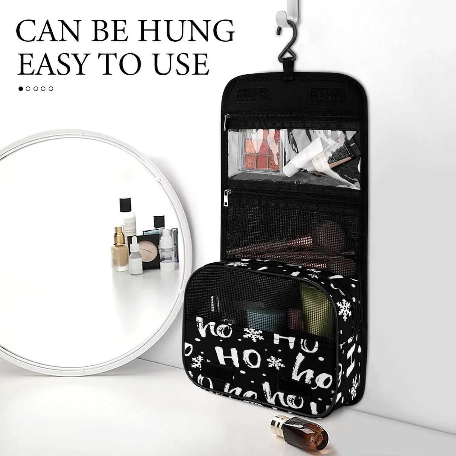 Women Hanging Toiletry Wash bag, Travel Cosmetic Storage Case Organizer