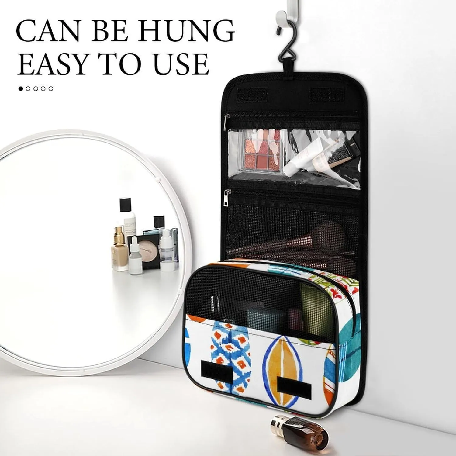 Women Hanging Toiletry Wash bag, Travel Cosmetic Storage Case Organizer