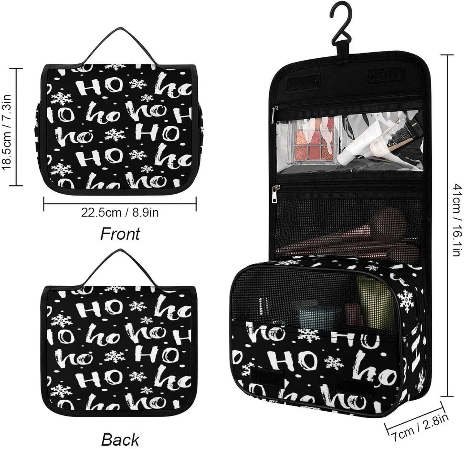 Women Hanging Toiletry Wash bag, Travel Cosmetic Storage Case Organizer