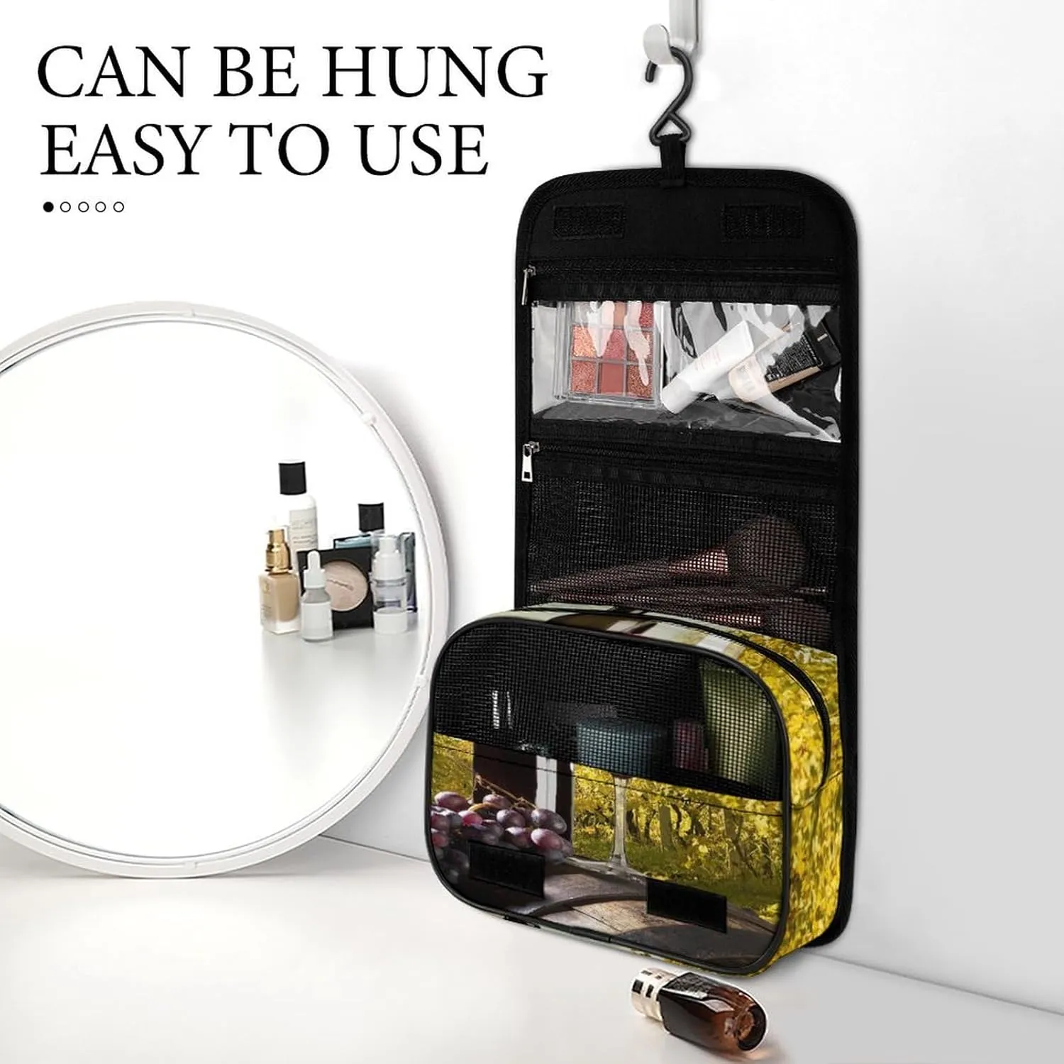 Women Hanging Toiletry Wash bag, Travel Cosmetic Storage Case Organizer