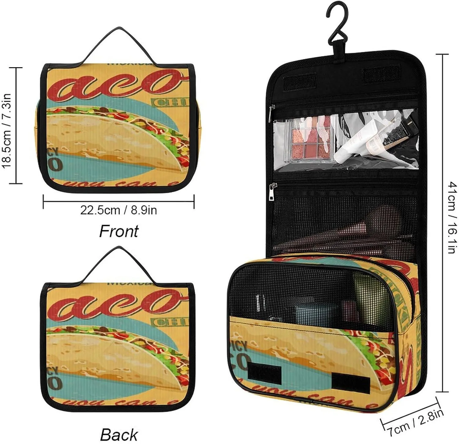 Women Hanging Toiletry Wash bag, Travel Cosmetic Storage Case Organizer