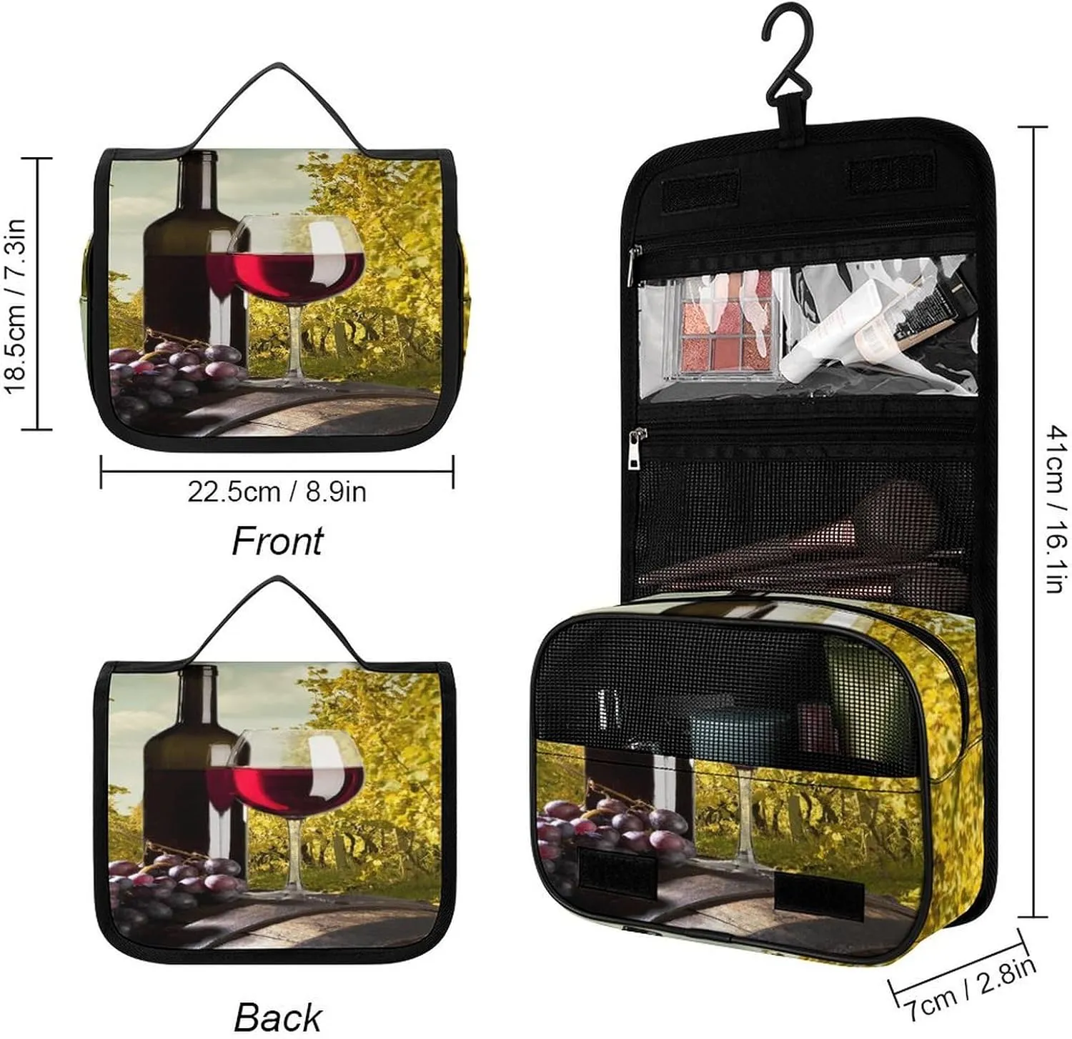 Women Hanging Toiletry Wash bag, Travel Cosmetic Storage Case Organizer