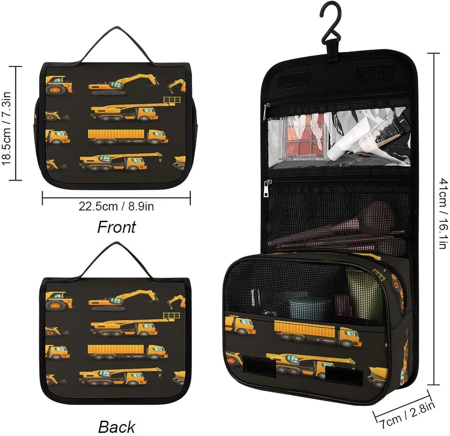 Women Hanging Toiletry Wash bag, Travel Cosmetic Storage Case Organizer