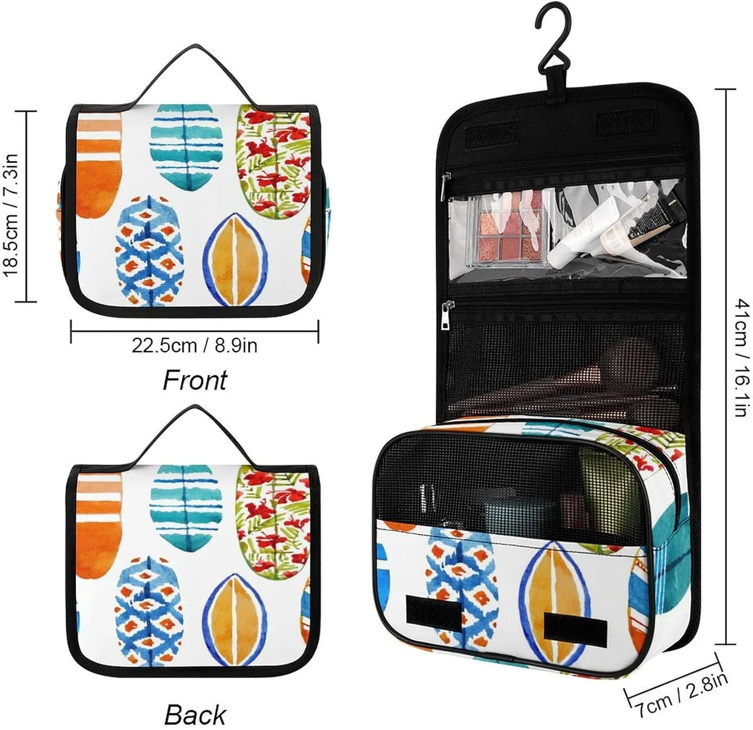 Women Hanging Toiletry Wash bag, Travel Cosmetic Storage Case Organizer