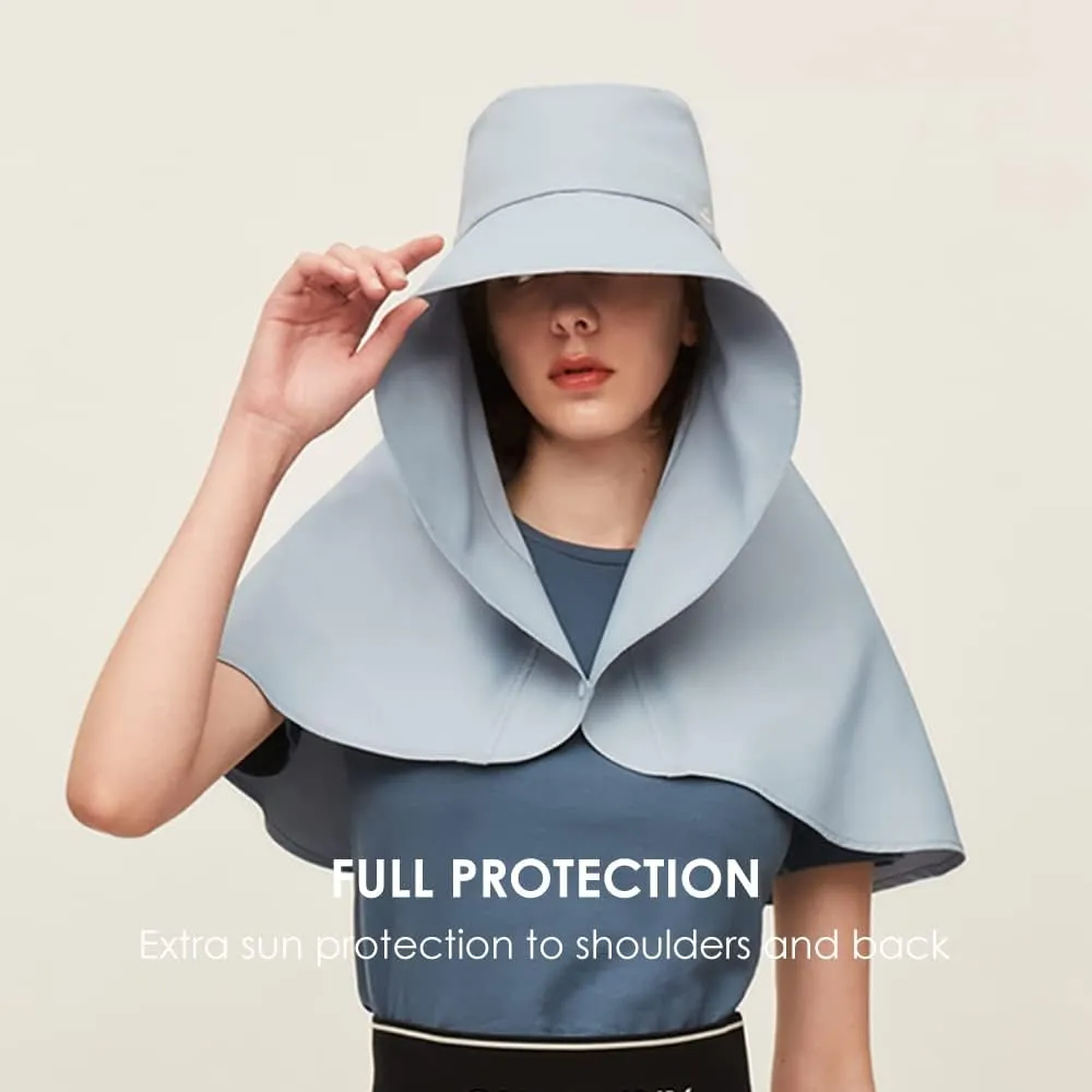 Women Hiking Fishing Sun Hat Wide Brim Cap with Large Neck Flap UPF 50  Sun Protection Hat SLH3M079