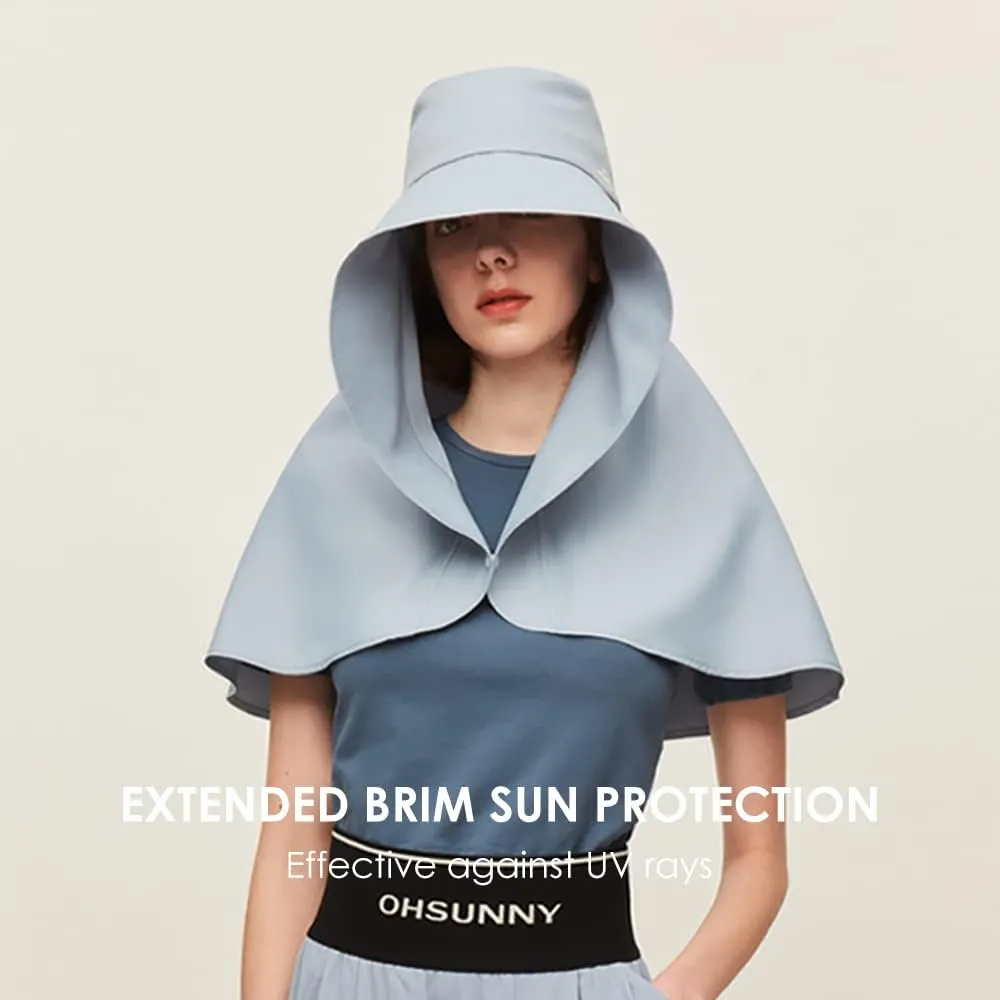 Women Hiking Fishing Sun Hat Wide Brim Cap with Large Neck Flap UPF 50  Sun Protection Hat SLH3M079