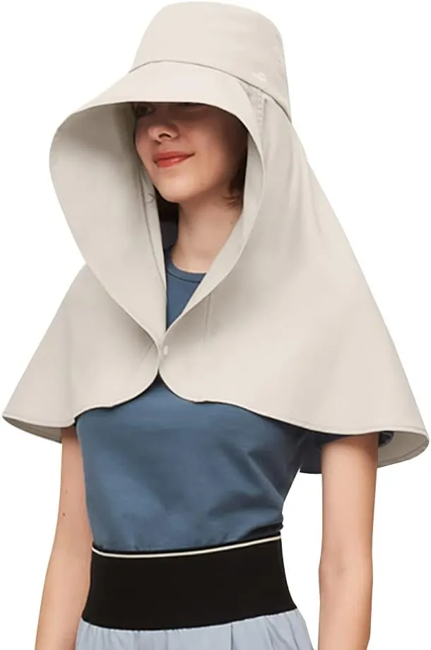 Women Hiking Fishing Sun Hat Wide Brim Cap with Large Neck Flap UPF 50  Sun Protection Hat SLH3M079