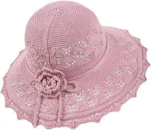 Women Straw Sun Hat Foldable Beach Hat Wide Brim Floppy Bucket Hat