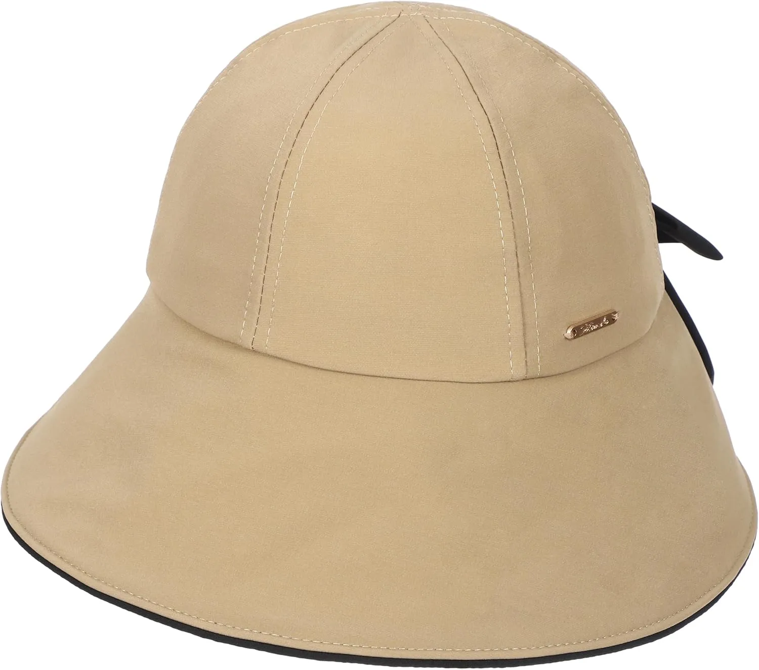Women Sun Bucket Hat Ponytail Hole with Bow Tie Waterproof Ultra Wide Brim Beach Hat UV Protection UPF 50 