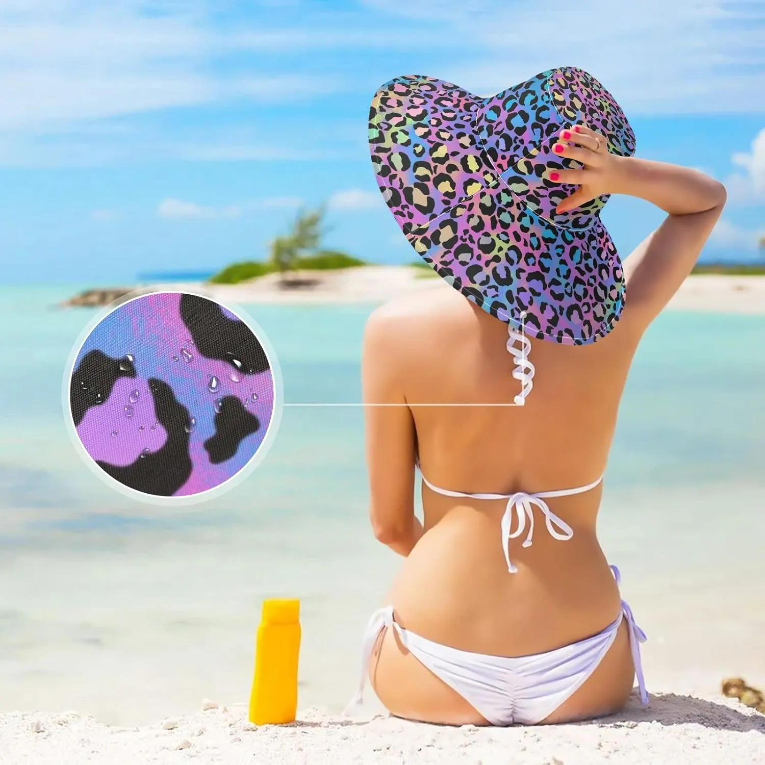 Women Wide Brim Hats Skulls Sun Hat Packable Sun Visors Floppy Summer Beach Hat for UV Protection