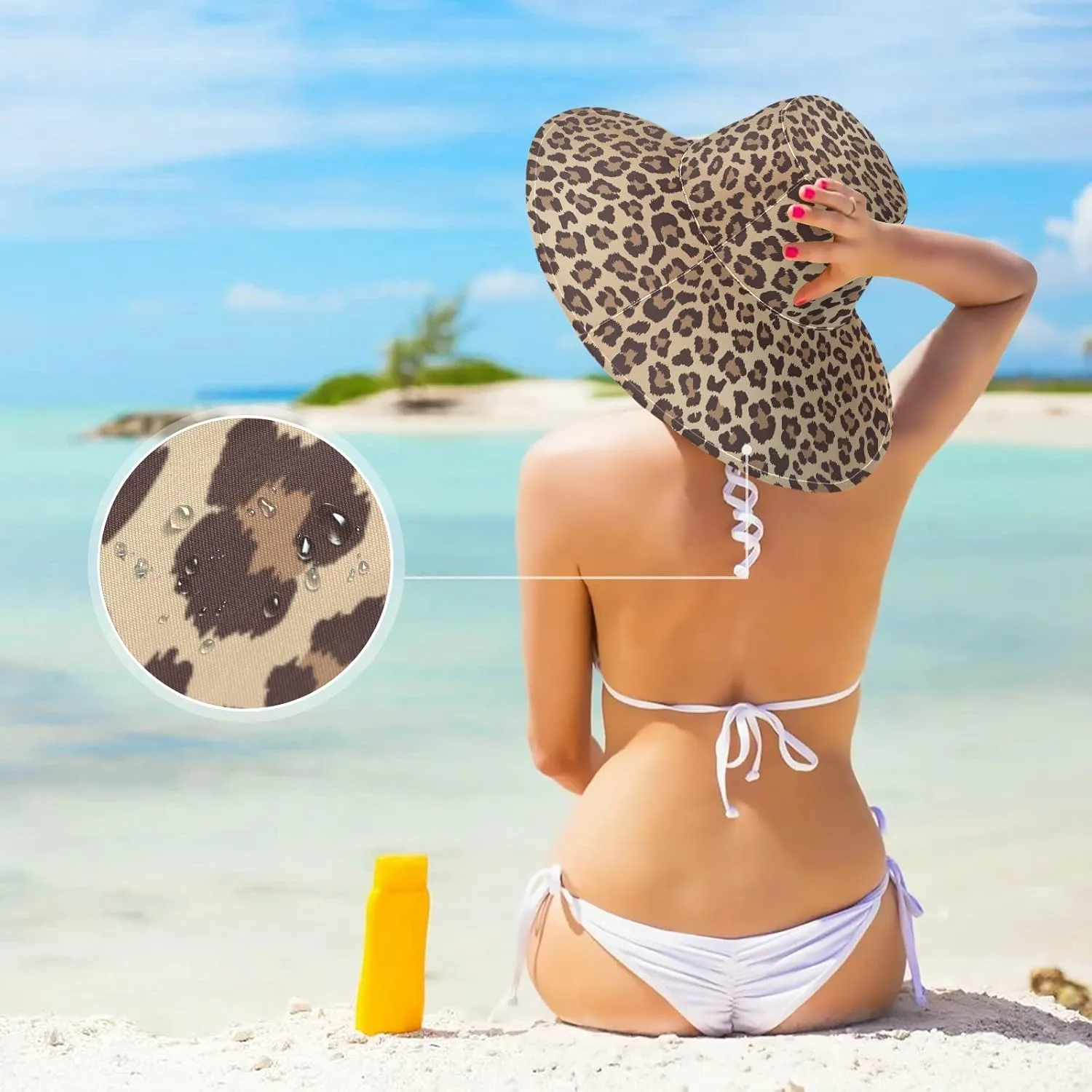Women Wide Brim Hats Skulls Sun Hat Packable Sun Visors Floppy Summer Beach Hat for UV Protection