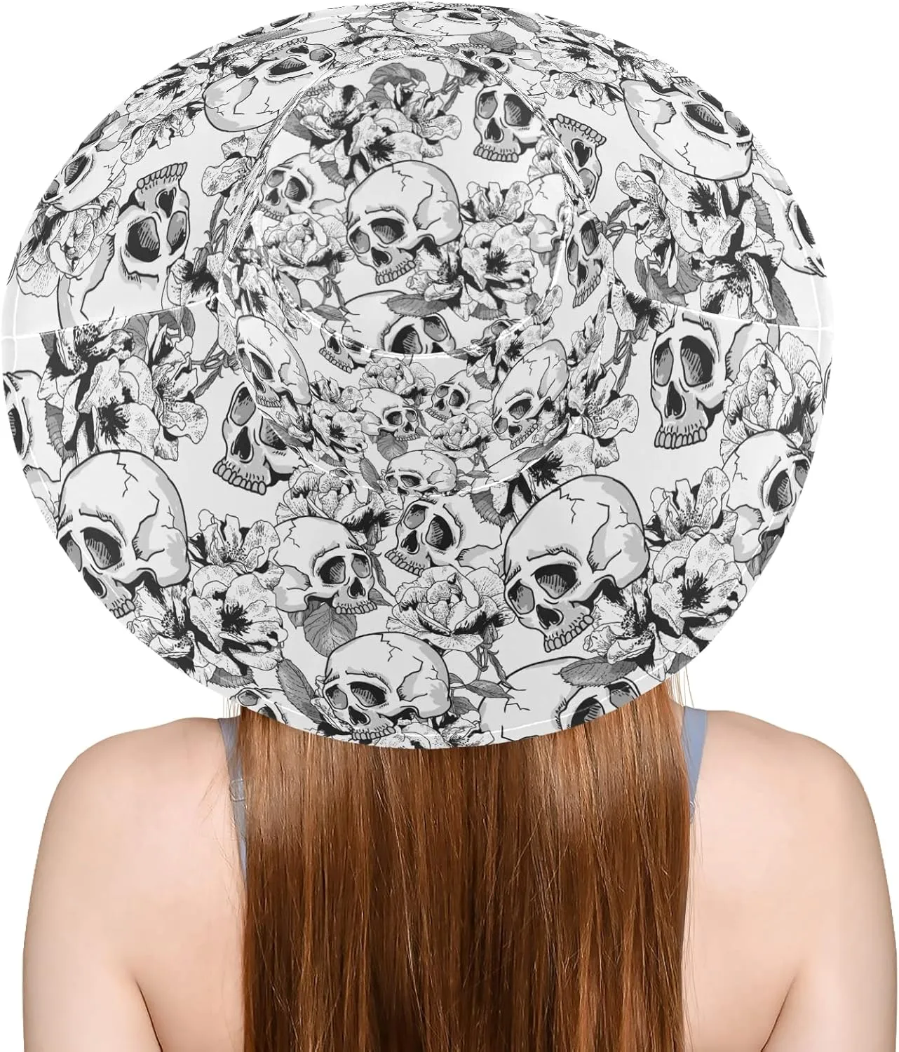 Women Wide Brim Hats Skulls Sun Hat Packable Sun Visors Floppy Summer Beach Hat for UV Protection