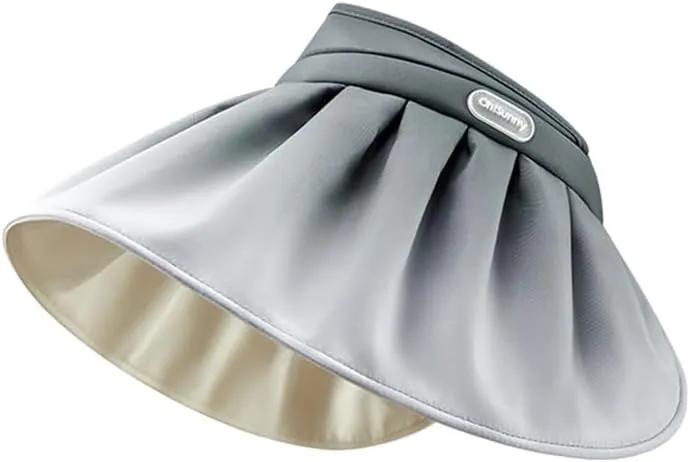 Women Wide Brim Sun Visor Foldable UPF 50  UV Protection Sun Hat Beach Cap Roll Up Packable Ponytail Shell Hats SLH5M211T
