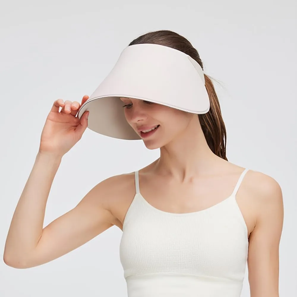 Women Wide Brim Sun Visor Hat Foldable UPF 50  Roll Up Packable Beach Cap Double Sided Wear UPF50 