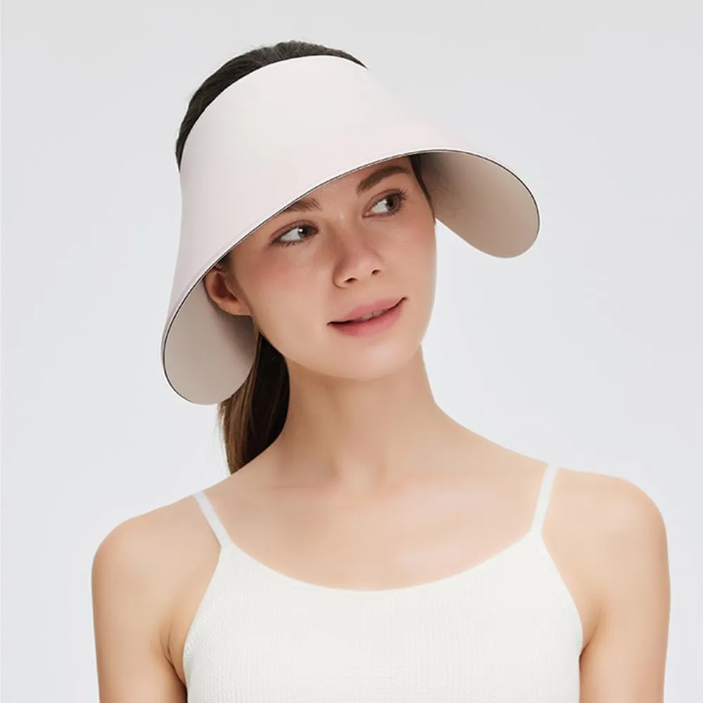 Women Wide Brim Sun Visor Hat Foldable UPF 50  Roll Up Packable Beach Cap Double Sided Wear UPF50 