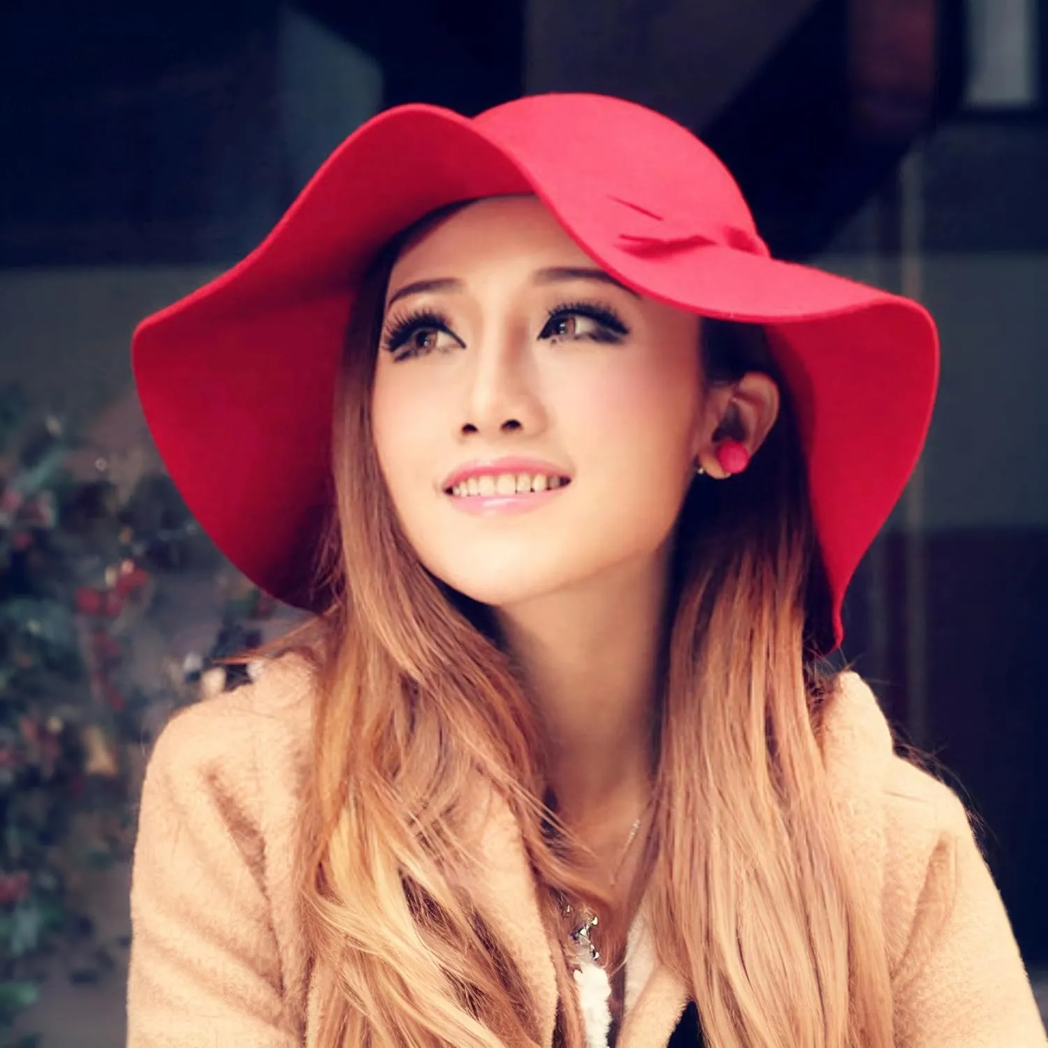 Women's 100% Wool Foldable Wide Brim Retro Fedora Floppy Felt Bowler Hat
