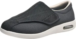 Women's Adjustable Diabetic Shoes, Easy to Slip On Wide Widths Slippers Orthopedic with Removable Memory Foam Insoles Lightweight for Seniors Swollen Feet (Color : Gris, Size : 12)