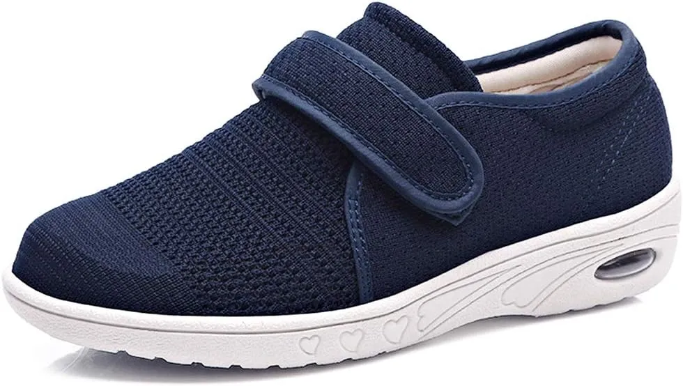 Womens Edema Diabetic Shoes with Arch Support,Extra Wide Breathable Lightweight Walking Sneakers Air Cushion Sole for Swollen Feet, Plantar Fasciitis