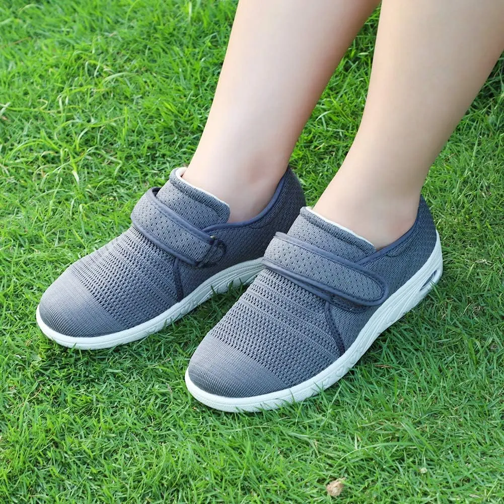 Womens Edema Diabetic Shoes with Arch Support,Extra Wide Breathable Lightweight Walking Sneakers Air Cushion Sole for Swollen Feet, Plantar Fasciitis